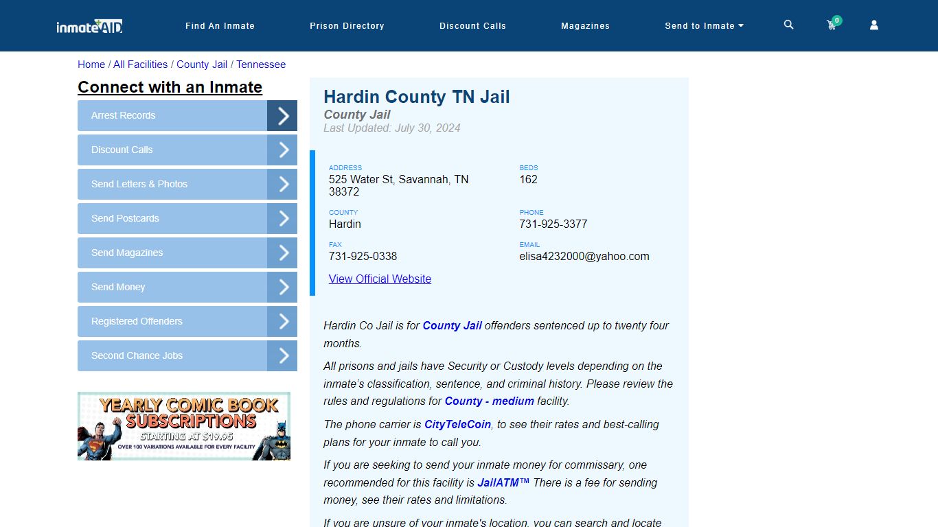 Hardin County TN Jail - Inmate Locator